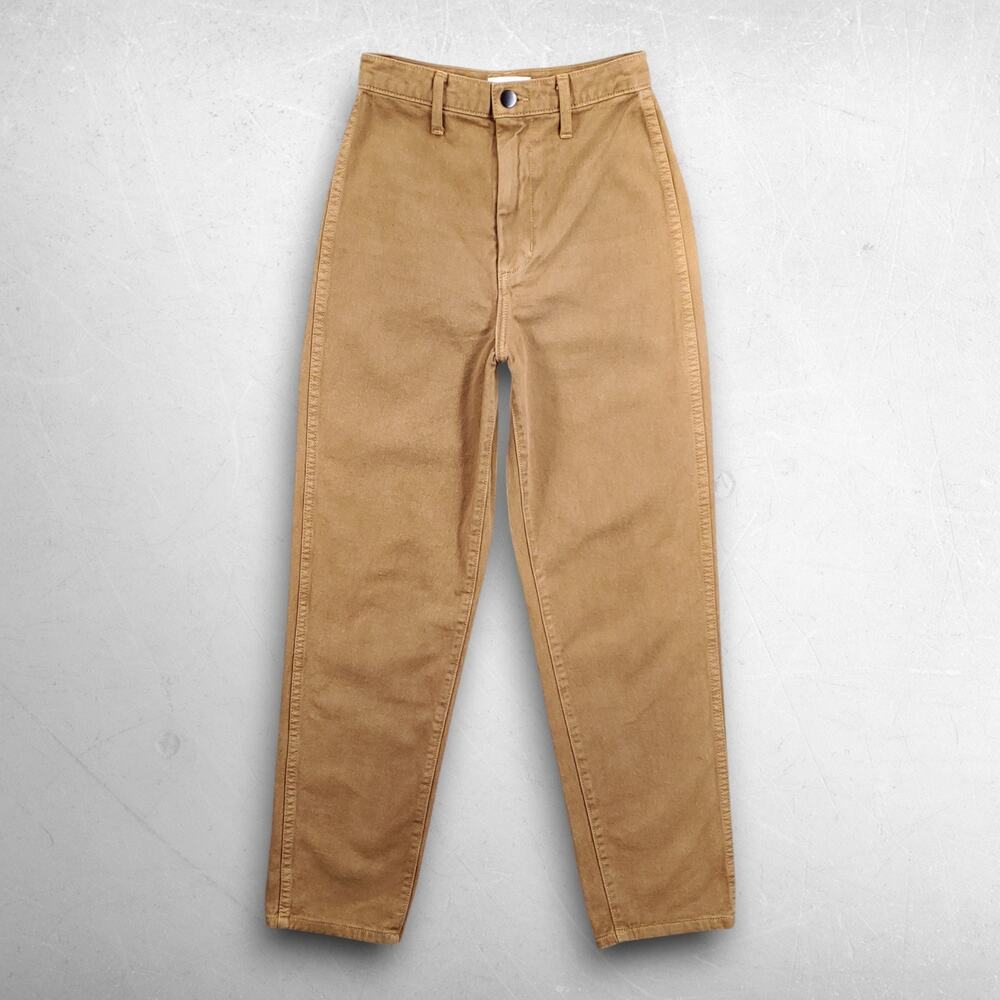 OZMA Kate High Rise Straight Cropped Jeans Women 24 Ochre Slightly Tapered‎